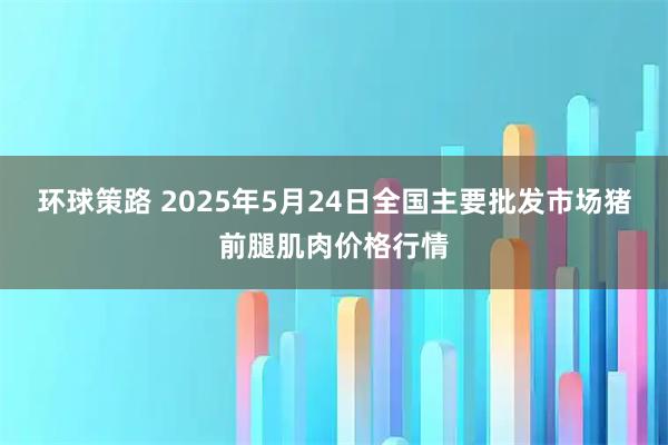 环球策路 2025年5月24日全国主要批发市场猪前腿肌肉价格行情