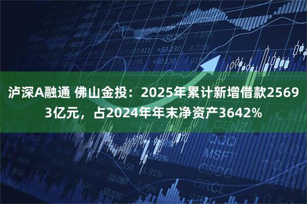 泸深A融通 佛山金投：2025年累计新增借款25693亿元，占2024年年末净资产3642%
